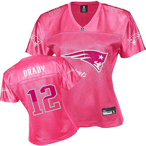 Patriots #12 Tom Brady Pink 2011 Women's Fem Fan Stitched NFL Jersey
